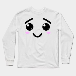 Cute Kawaii face smiling Long Sleeve T-Shirt